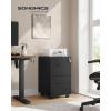 imageSONGMICS File Cabinet PreAssembled Except Wheels and Handles Office Filing Cabinet with Lock for A4 Legal Letter Sized Documents 177 x 144 x 236 Inches Matte Black UOFC110B02Matte Black
