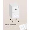 imageSONGMICS File Cabinet PreAssembled Except Wheels and Handles Office Filing Cabinet with Lock for A4 Legal Letter Sized Documents 177 x 144 x 236 Inches Matte Black UOFC110B02Matte White  Black