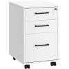 imageSONGMICS File Cabinet PreAssembled Except Wheels and Handles Office Filing Cabinet with Lock for A4 Legal Letter Sized Documents 177 x 144 x 236 Inches Matte Black UOFC110B02Matte White  Black