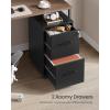 imageSONGMICS File Cabinet PreAssembled Except Wheels and Handles Office Filing Cabinet with Lock for A4 Legal Letter Sized Documents 177 x 144 x 236 Inches Matte Black UOFC110B02Matte Black