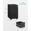imageSONGMICS File Cabinet PreAssembled Except Wheels and Handles Office Filing Cabinet with Lock for A4 Legal Letter Sized Documents 177 x 144 x 236 Inches Matte Black UOFC110B02Matte Black