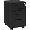 imageSONGMICS File Cabinet PreAssembled Except Wheels and Handles Office Filing Cabinet with Lock for A4 Legal Letter Sized Documents 177 x 144 x 236 Inches Matte Black UOFC110B02Matte Black