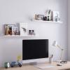 imageSONGMICS Floating Shelves Set of 2 Wall Shelves Ledge 39 x 315 Inches with Front Edge for Picture Frames Books Spice Jars Living Room Bathroom Kitchen Easy Assembly White ULWS080W01315W