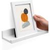imageSONGMICS Floating Shelves Set of 2 Wall Shelves Ledge 39 x 315 Inches with Front Edge for Picture Frames Books Spice Jars Living Room Bathroom Kitchen Easy Assembly White ULWS080W01315W