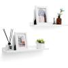 imageSONGMICS Floating Shelves Set of 2 Wall Shelves Ledge 39 x 315 Inches with Front Edge for Picture Frames Books Spice Jars Living Room Bathroom Kitchen Easy Assembly White ULWS080W01236W