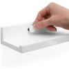 imageSONGMICS Floating Shelves Set of 2 Wall Shelves Ledge 39 x 315 Inches with Front Edge for Picture Frames Books Spice Jars Living Room Bathroom Kitchen Easy Assembly White ULWS080W01315W