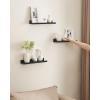 imageSONGMICS Floating Shelves Set of 3 Wall Shelves 15Inch Wide for Photo Frames and Trinkets for Living Room Home Office Kitchen Bathroom Black ULWS38BKBlack