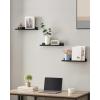 imageSONGMICS Floating Shelves Set of 3 Wall Shelves 15Inch Wide for Photo Frames and Trinkets for Living Room Home Office Kitchen Bathroom Black ULWS38BKBlack