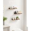 imageSONGMICS Floating Shelves Set of 3 Wall Shelves 15Inch Wide for Photo Frames and Trinkets for Living Room Home Office Kitchen Bathroom Black ULWS38BKRustic Brown