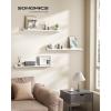 imageSONGMICS Floating Shelves Set of 3 Wall Shelves 15Inch Wide for Photo Frames and Trinkets for Living Room Home Office Kitchen Bathroom Black ULWS38BKWhite