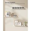 imageSONGMICS Floating Shelves Set of 3 Wall Shelves 15Inch Wide for Photo Frames and Trinkets for Living Room Home Office Kitchen Bathroom Black ULWS38BKWhite