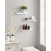 imageSONGMICS Floating Shelves Set of 3 Wall Shelves 15Inch Wide for Photo Frames and Trinkets for Living Room Home Office Kitchen Bathroom Black ULWS38BKWhite