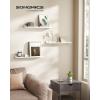 imageSONGMICS Floating Shelves Set of 3 Wall Shelves 15Inch Wide for Photo Frames and Trinkets for Living Room Home Office Kitchen Bathroom Black ULWS38BKWhite