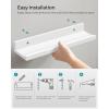 imageSONGMICS Floating Shelves Set of 3 Wall Shelves 15Inch Wide for Photo Frames and Trinkets for Living Room Home Office Kitchen Bathroom Black ULWS38BKWhite