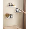 imageSONGMICS Floating Shelves Set of 3 Wall Shelves 15Inch Wide for Photo Frames and Trinkets for Living Room Home Office Kitchen Bathroom Black ULWS38BKWhite