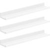 imageSONGMICS Floating Shelves Set of 3 Wall Shelves 15Inch Wide for Photo Frames and Trinkets for Living Room Home Office Kitchen Bathroom Black ULWS38BKWhite