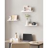 imageSONGMICS Floating Shelves Set of 3 Wall Shelves 15Inch Wide for Photo Frames and Trinkets for Living Room Home Office Kitchen Bathroom Black ULWS38BKWhite