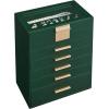 imageSONGMICS Jewelry Box Organizer with Glass Lid 3Layer Jewelry Storage with 2 Drawers Modern Style Gift for Mom 8 x 91 x 53 Inches Cloud White and Gold Color UJBC239WTForest Green  Gold