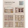 imageSONGMICS Jewelry Box Organizer with Glass Lid 3Layer Jewelry Storage with 2 Drawers Modern Style Gift for Mom 8 x 91 x 53 Inches Cloud White and Gold Color UJBC239WTDove Gray  Gold