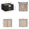 imageSONGMICS Jewelry Box Organizer with Glass Lid 3Layer Jewelry Storage with 2 Drawers Modern Style Gift for Mom 8 x 91 x 53 Inches Cloud White and Gold Color UJBC239WTGraphite Black  Gold