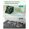 imageSONGMICS Jewelry Box Organizer with Glass Lid 3Layer Jewelry Storage with 2 Drawers Modern Style Gift for Mom 8 x 91 x 53 Inches Cloud White and Gold Color UJBC239WTForest Green  Gold