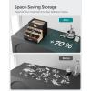 imageSONGMICS Jewelry Box Organizer with Glass Lid 3Layer Jewelry Storage with 2 Drawers Modern Style Gift for Mom 8 x 91 x 53 Inches Cloud White and Gold Color UJBC239WTGraphite Black  Gold