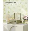 imageSONGMICS Jewelry Box Organizer with Glass Lid 3Layer Jewelry Storage with 2 Drawers Modern Style Gift for Mom 8 x 91 x 53 Inches Cloud White and Gold Color UJBC239WTLaurel Green  Gold