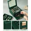 imageSONGMICS Jewelry Box Organizer with Glass Lid 3Layer Jewelry Storage with 2 Drawers Modern Style Gift for Mom 8 x 91 x 53 Inches Cloud White and Gold Color UJBC239WTForest Green  Gold