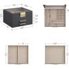 imageSONGMICS Jewelry Box Organizer with Glass Lid 3Layer Jewelry Storage with 2 Drawers Modern Style Gift for Mom 8 x 91 x 53 Inches Cloud White and Gold Color UJBC239WTInterstellar Gray  Gold