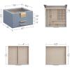 imageSONGMICS Jewelry Box Organizer with Glass Lid 3Layer Jewelry Storage with 2 Drawers Modern Style Gift for Mom 8 x 91 x 53 Inches Cloud White and Gold Color UJBC239WTSmoky Blue  Gold