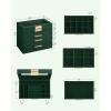 imageSONGMICS Jewelry Box Organizer with Glass Lid 3Layer Jewelry Storage with 2 Drawers Modern Style Gift for Mom 8 x 91 x 53 Inches Cloud White and Gold Color UJBC239WTForest Green  Gold