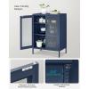 imageSONGMICS Metal Storage Cabinet with Mesh Doors Steel Display Cabinets with Adjustable Shelves for Bathroom Home Office Midnight Blue UOMC002Q03Midnight Blue