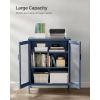 imageSONGMICS Metal Storage Cabinet with Mesh Doors Steel Display Cabinets with Adjustable Shelves for Bathroom Home Office Midnight Blue UOMC002Q03Midnight Blue
