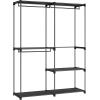 imageSONGMICS Portable Closet Freestanding Closet Organizer Clothes Rack with Shelves Hanging Rods Storage Organizer for Cloakroom Bedroom 488 x 169 x 717 Inches Black URYG026B02Black