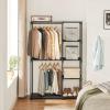 imageSONGMICS Portable Closet Freestanding Closet Organizer Clothes Rack with Shelves Hanging Rods Storage Organizer for Cloakroom Bedroom 488 x 169 x 717 Inches Black URYG026B02Black