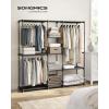 imageSONGMICS Portable Closet Freestanding Closet Organizer Clothes Rack with Shelves Hanging Rods Storage Organizer for Cloakroom Bedroom 488 x 169 x 717 Inches Black URYG026B02Black