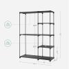 imageSONGMICS Portable Closet Freestanding Closet Organizer Clothes Rack with Shelves Hanging Rods Storage Organizer for Cloakroom Bedroom 488 x 169 x 717 Inches Black URYG026B02Black
