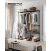 imageSONGMICS Portable Closet Freestanding Closet Organizer Clothes Rack with Shelves Hanging Rods Storage Organizer for Cloakroom Bedroom 488 x 169 x 717 Inches Black URYG026B02Brown