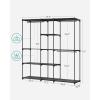 imageSONGMICS Portable Closet Freestanding Closet Organizer Clothes Rack with Shelves Hanging Rods Storage Organizer for Cloakroom Bedroom 488 x 169 x 717 Inches Black URYG026B02Black