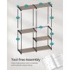 imageSONGMICS Portable Closet Freestanding Closet Organizer Clothes Rack with Shelves Hanging Rods Storage Organizer for Cloakroom Bedroom 488 x 169 x 717 Inches Black URYG026B02Brown
