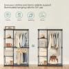 imageSONGMICS Portable Closet Freestanding Closet Organizer Clothes Rack with Shelves Hanging Rods Storage Organizer for Cloakroom Bedroom 488 x 169 x 717 Inches Black URYG026B02Grey
