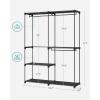 imageSONGMICS Portable Closet Freestanding Closet Organizer Clothes Rack with Shelves Hanging Rods Storage Organizer for Cloakroom Bedroom 488 x 169 x 717 Inches Black URYG026B02Black