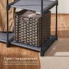 imageSONGMICS Portable Closet Freestanding Closet Organizer Clothes Rack with Shelves Hanging Rods Storage Organizer for Cloakroom Bedroom 488 x 169 x 717 Inches Black URYG026B02Grey