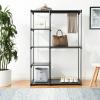 imageSONGMICS Portable Closet Freestanding Closet Organizer Clothes Rack with Shelves Hanging Rods Storage Organizer for Cloakroom Bedroom 488 x 169 x 717 Inches Black URYG026B02Black