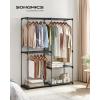 imageSONGMICS Portable Closet Freestanding Closet Organizer Clothes Rack with Shelves Hanging Rods Storage Organizer for Cloakroom Bedroom 488 x 169 x 717 Inches Black URYG026B02Black