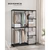 imageSONGMICS Portable Closet Freestanding Closet Organizer Clothes Rack with Shelves Hanging Rods Storage Organizer for Cloakroom Bedroom 488 x 169 x 717 Inches Black URYG026B02Black
