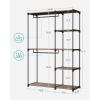imageSONGMICS Portable Closet Freestanding Closet Organizer Clothes Rack with Shelves Hanging Rods Storage Organizer for Cloakroom Bedroom 488 x 169 x 717 Inches Black URYG026B02Brown