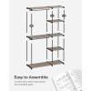 imageSONGMICS Portable Closet Freestanding Closet Organizer Clothes Rack with Shelves Hanging Rods Storage Organizer for Cloakroom Bedroom 488 x 169 x 717 Inches Black URYG026B02Brown