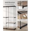 imageSONGMICS Portable Closet Freestanding Closet Organizer Clothes Rack with Shelves Hanging Rods Storage Organizer for Cloakroom Bedroom 488 x 169 x 717 Inches Black URYG026B02Brown