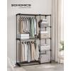 imageSONGMICS Portable Closet Freestanding Closet Organizer Clothes Rack with Shelves Hanging Rods Storage Organizer for Cloakroom Bedroom 488 x 169 x 717 Inches Black URYG026B02Brown